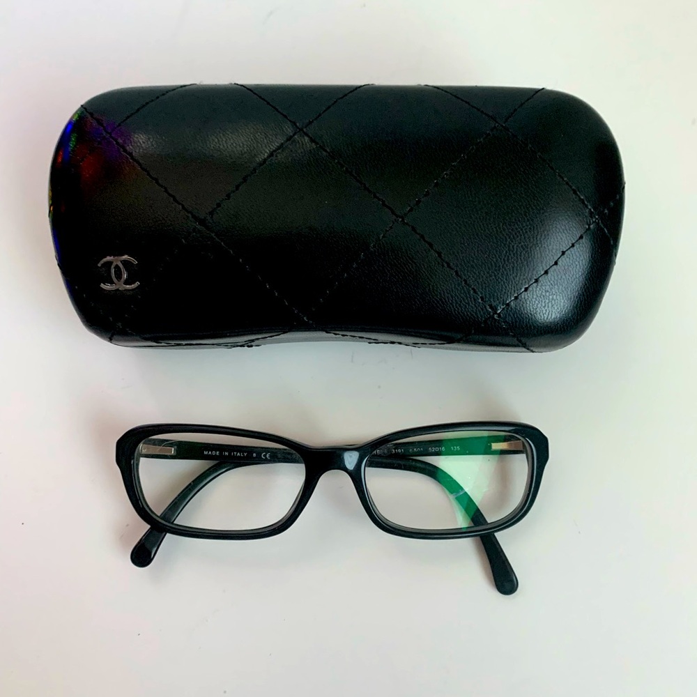 PRELOVED AUTHENTIC CHANEL BLACK FRAMES 3191 WITH CASE - Picture 3 of 7